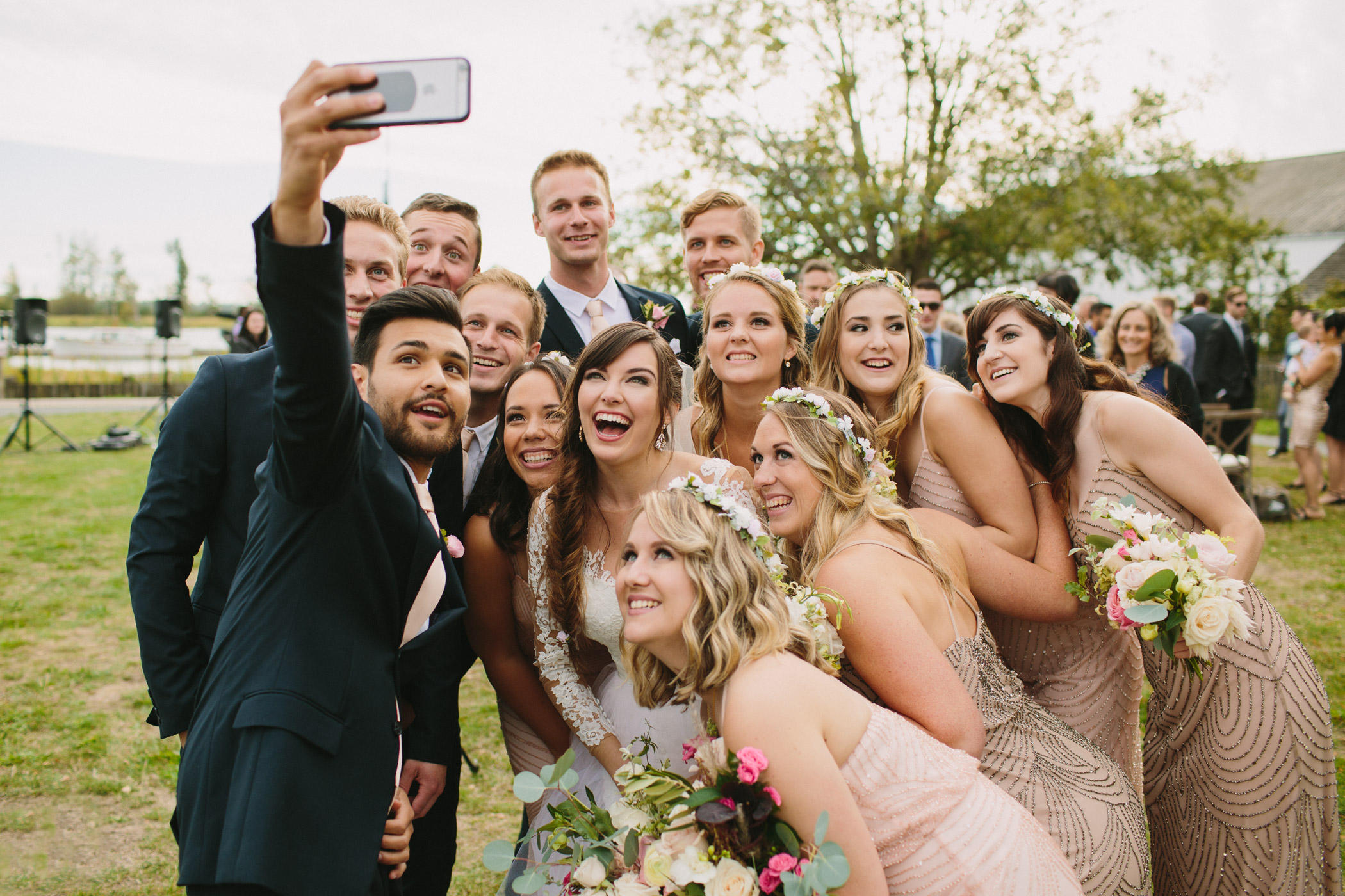 Steveston Wedding Party Selfie