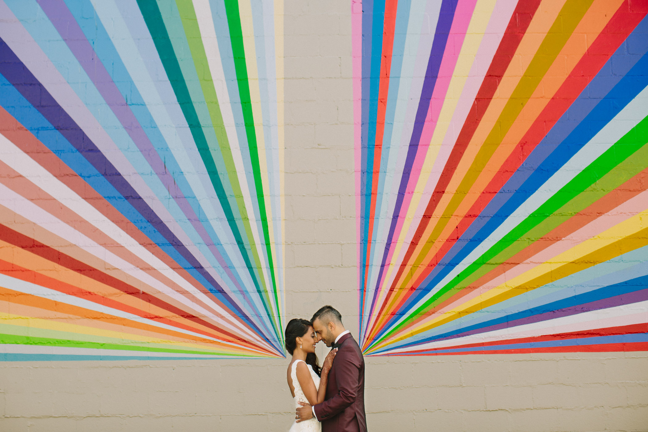 Vancouver Bride and Groom Mural Portrait