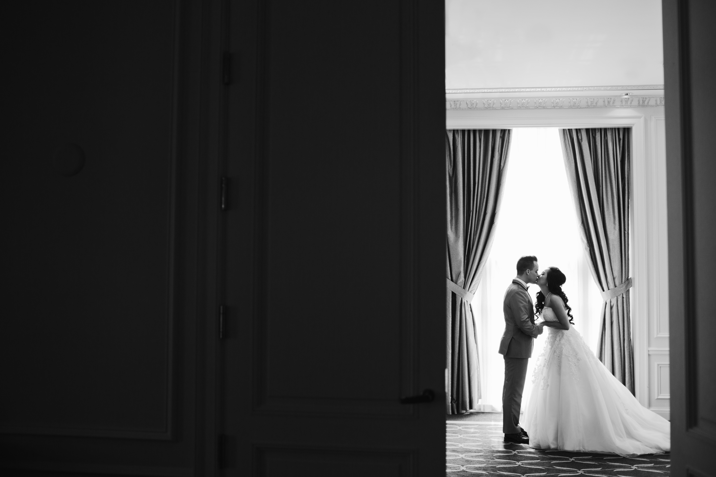 Hotel Georgia Bride and Groom Kiss