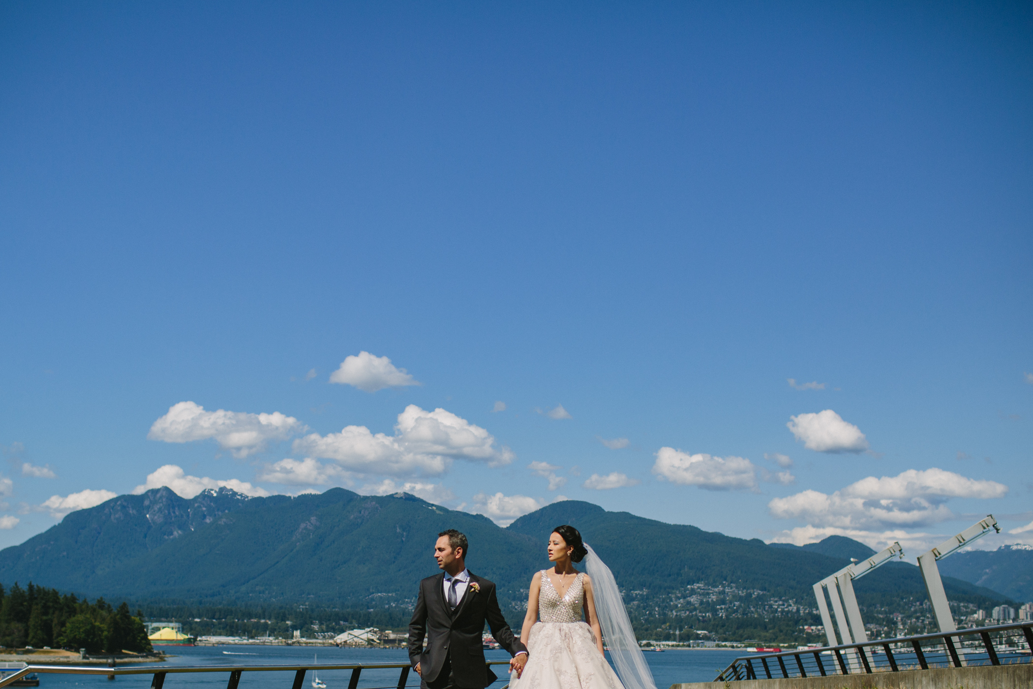Vancouver Coast Mountains with Bride and Groom