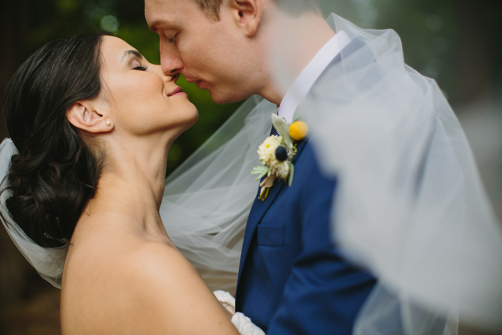 Vancouver bride and groom kiss