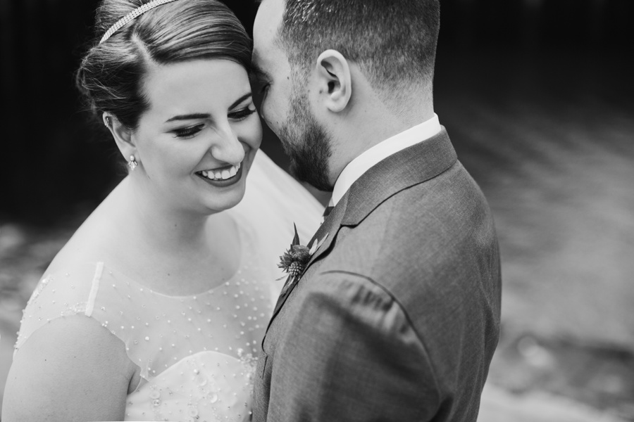 Black and White Portrait of Vancouver Bride and Groom