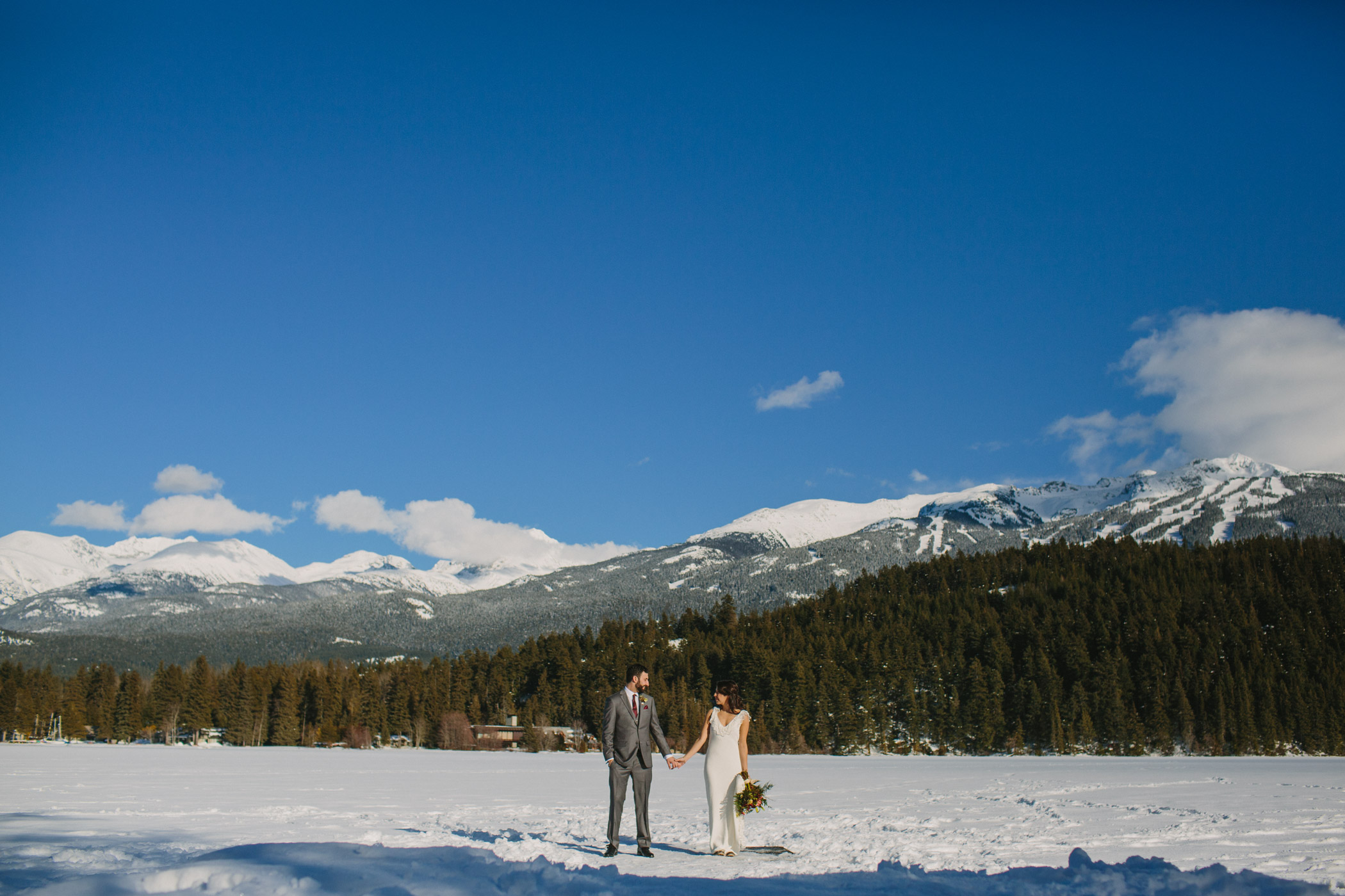 Alta Lake Winter Wedding Portrait