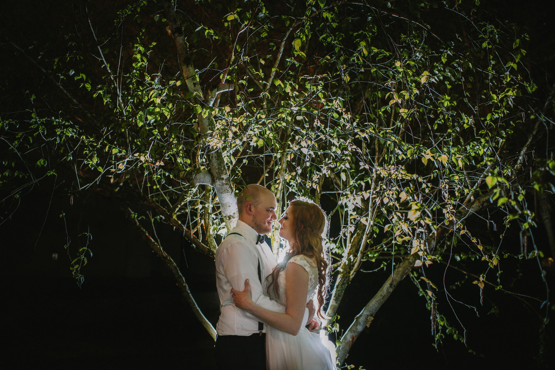 New Westminster Bride and Groom Night Portrait