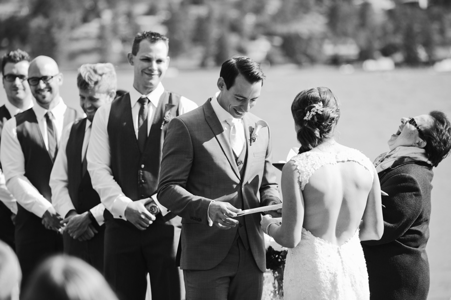 Laughing during vows in Penticton