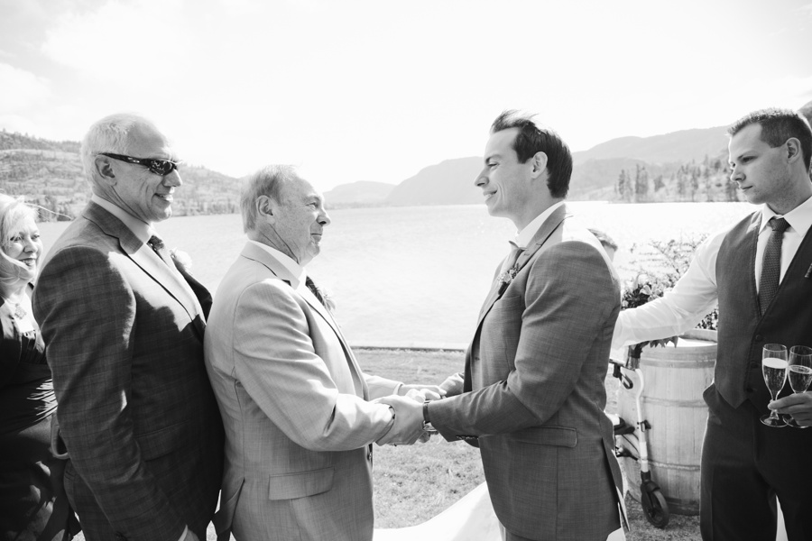 Groom with father and father in law in Penticton
