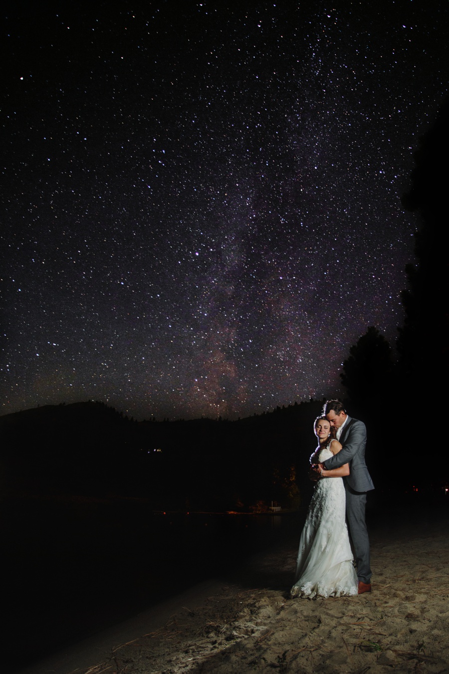 Penticton Bride and Groom with Milky Way