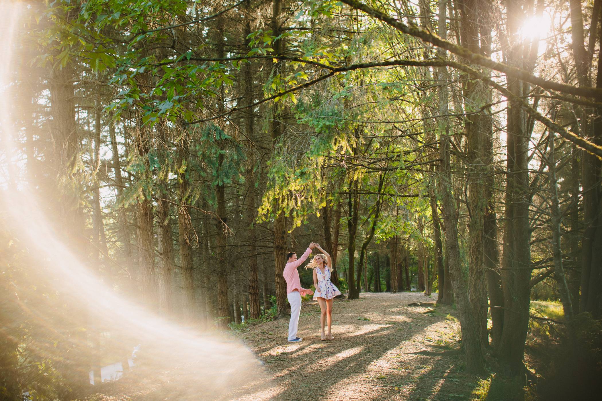Couple dancing in westcoast forest