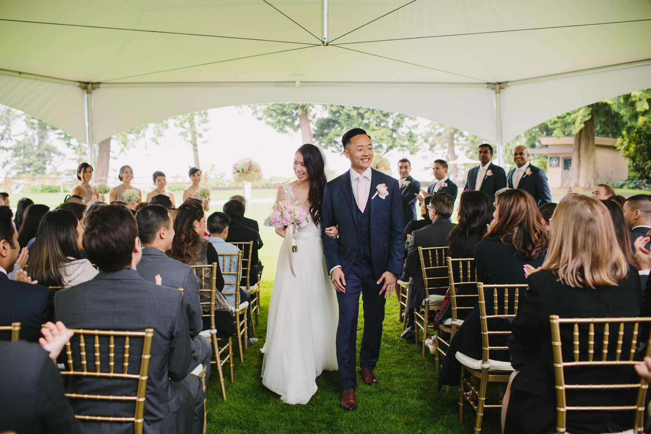 Bride and Groom Recessional Vancouver Wedding Photographer