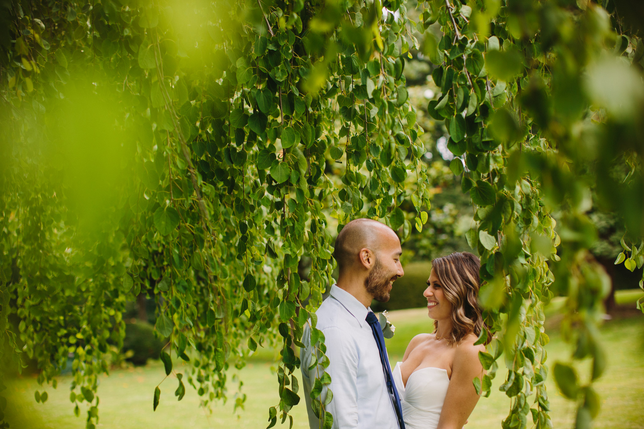 Vancouver Bride and Groom with Trees