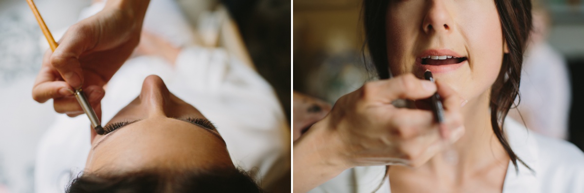 Vancouver Bride getting hair and makeup applied