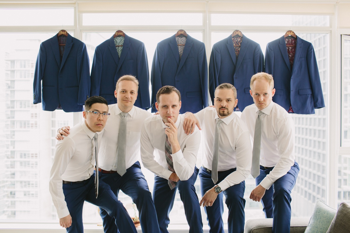 Vancouver groom with groomsmen