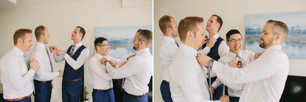 Groom preparations in Vancouver