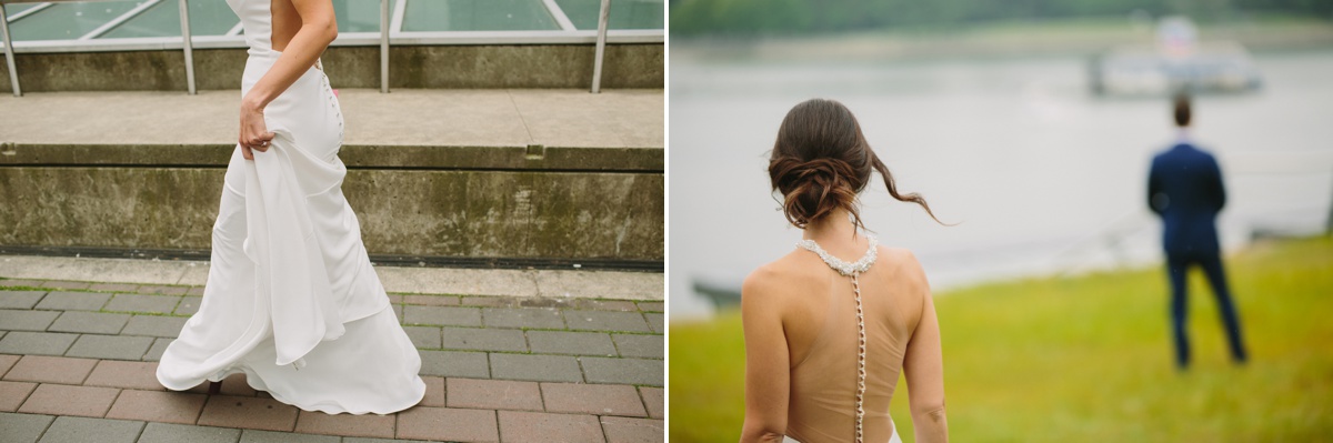 Vancouver bride arrives for first look at Coal Harbour