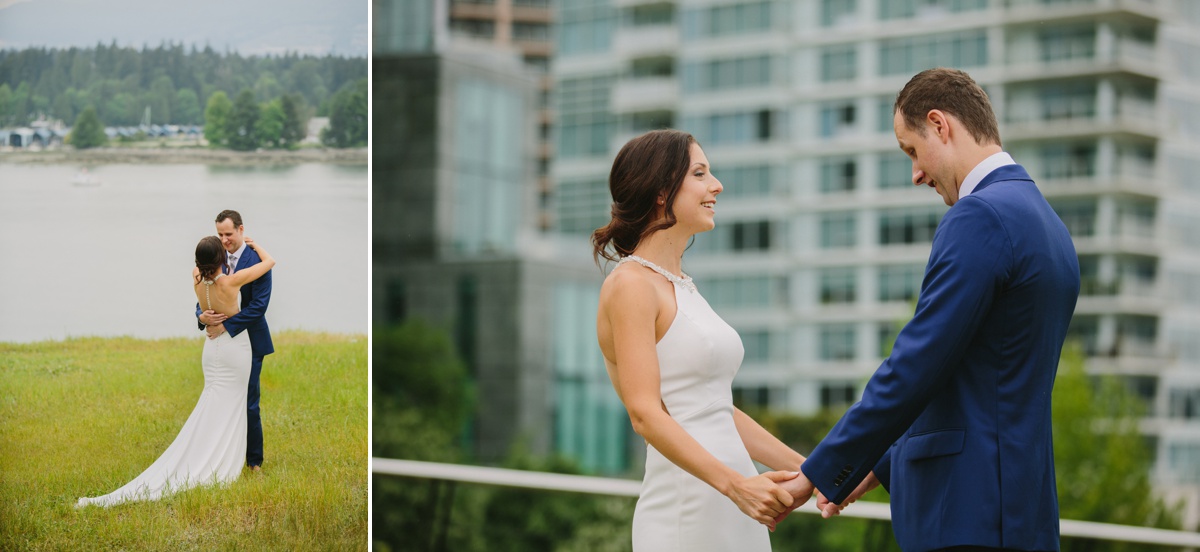 Vancouver bride and groom first look