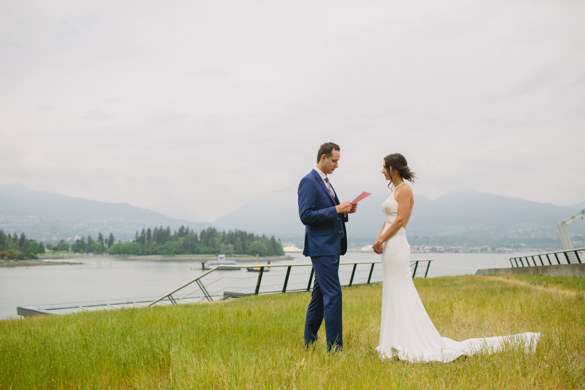 Private vows overlooking Coal Harbour and Stanley Park