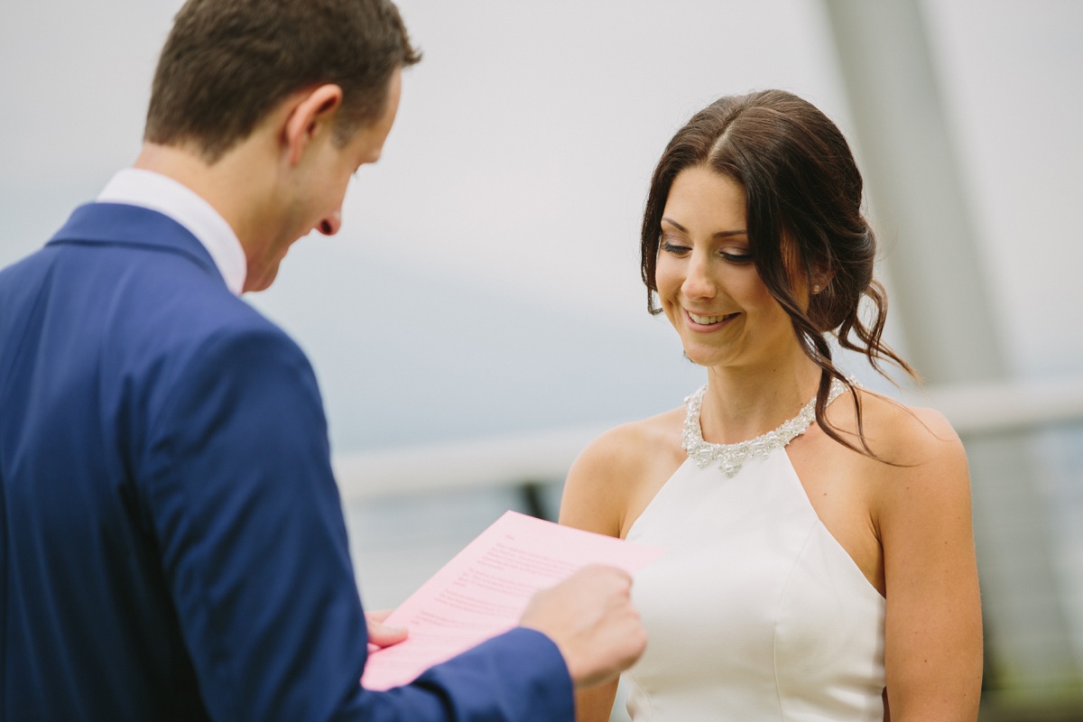 Laughter during private vows in Vancouver