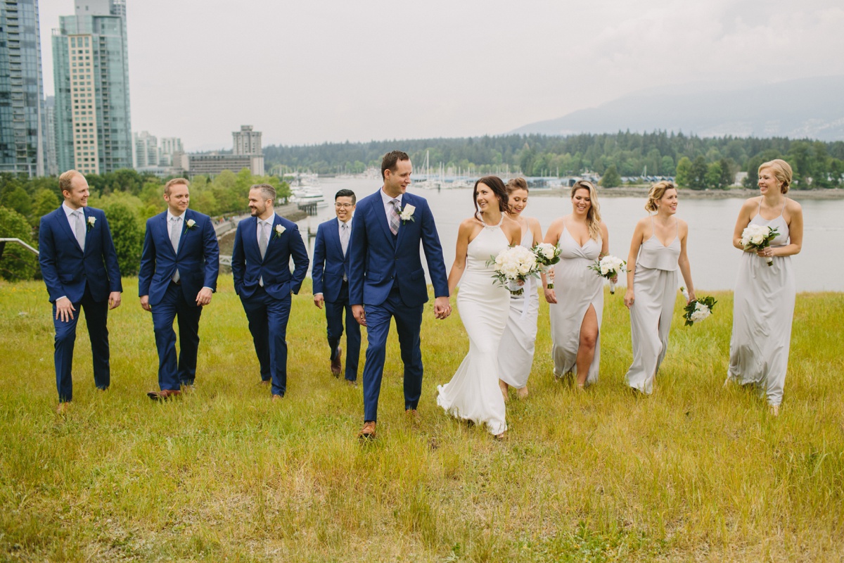 Coal Harbour wedding party photo