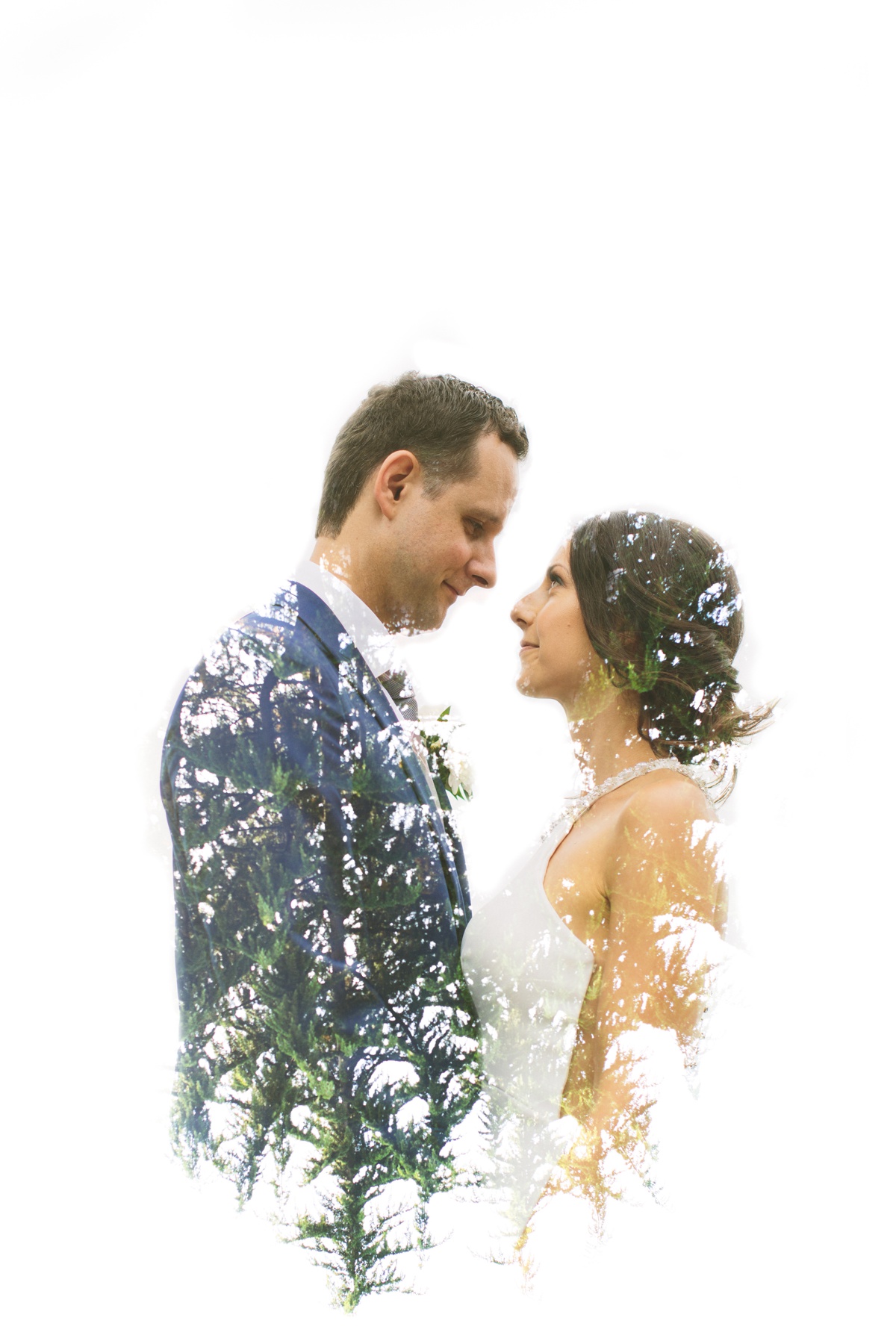 Vancouver bride and groom double exposure