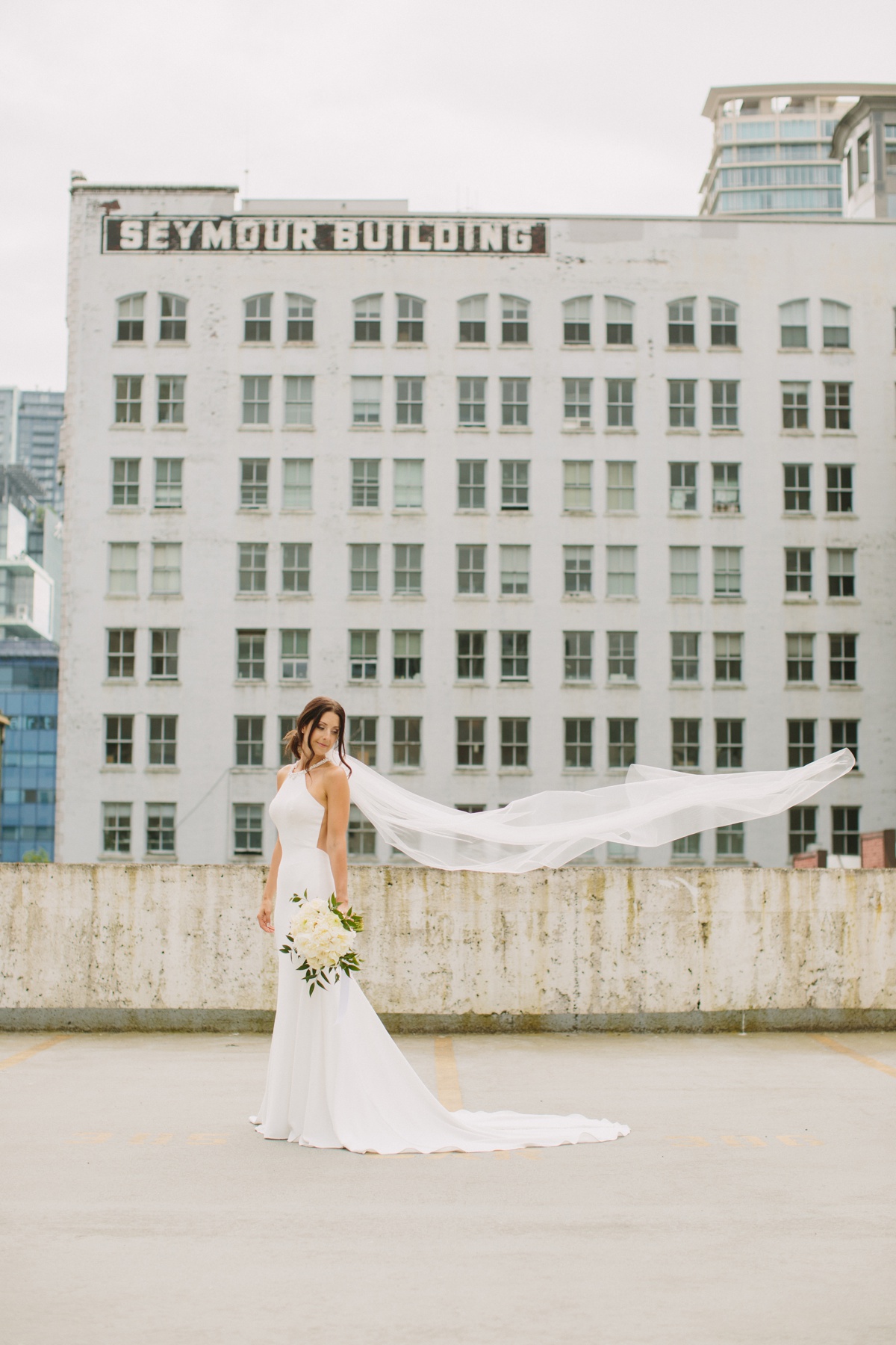 Vancouver bride with Seymour Building