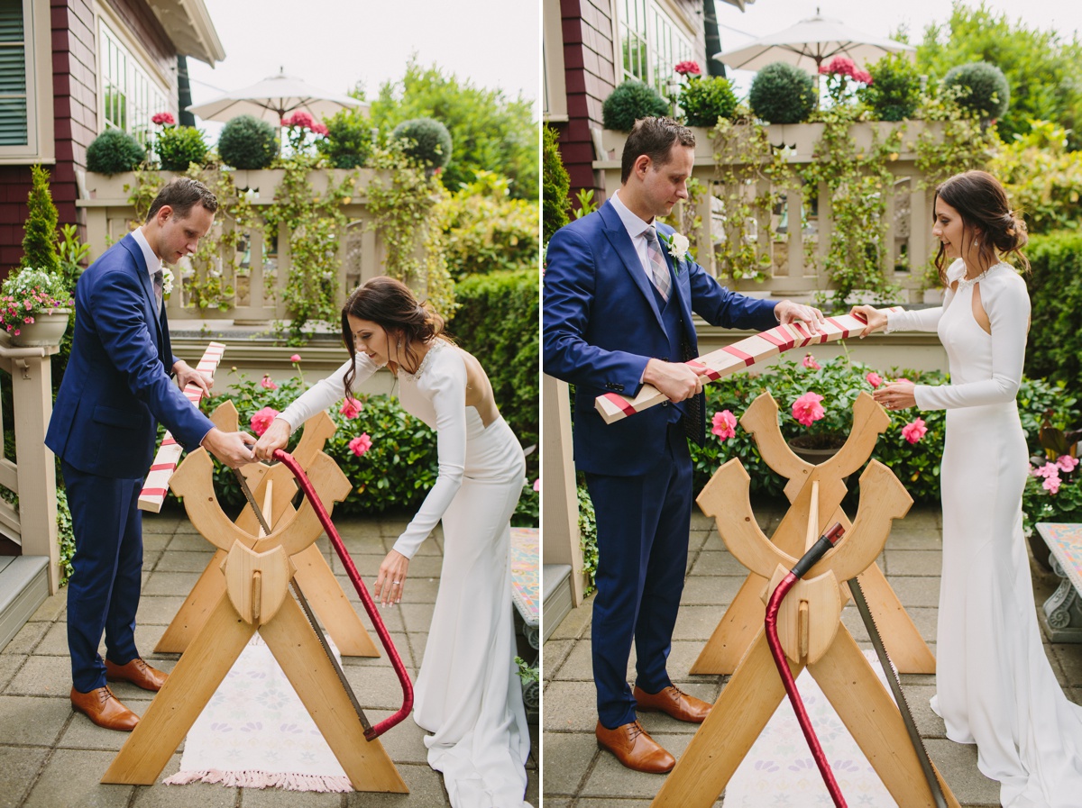 Latvian stick cutting ceremony in Vancouver