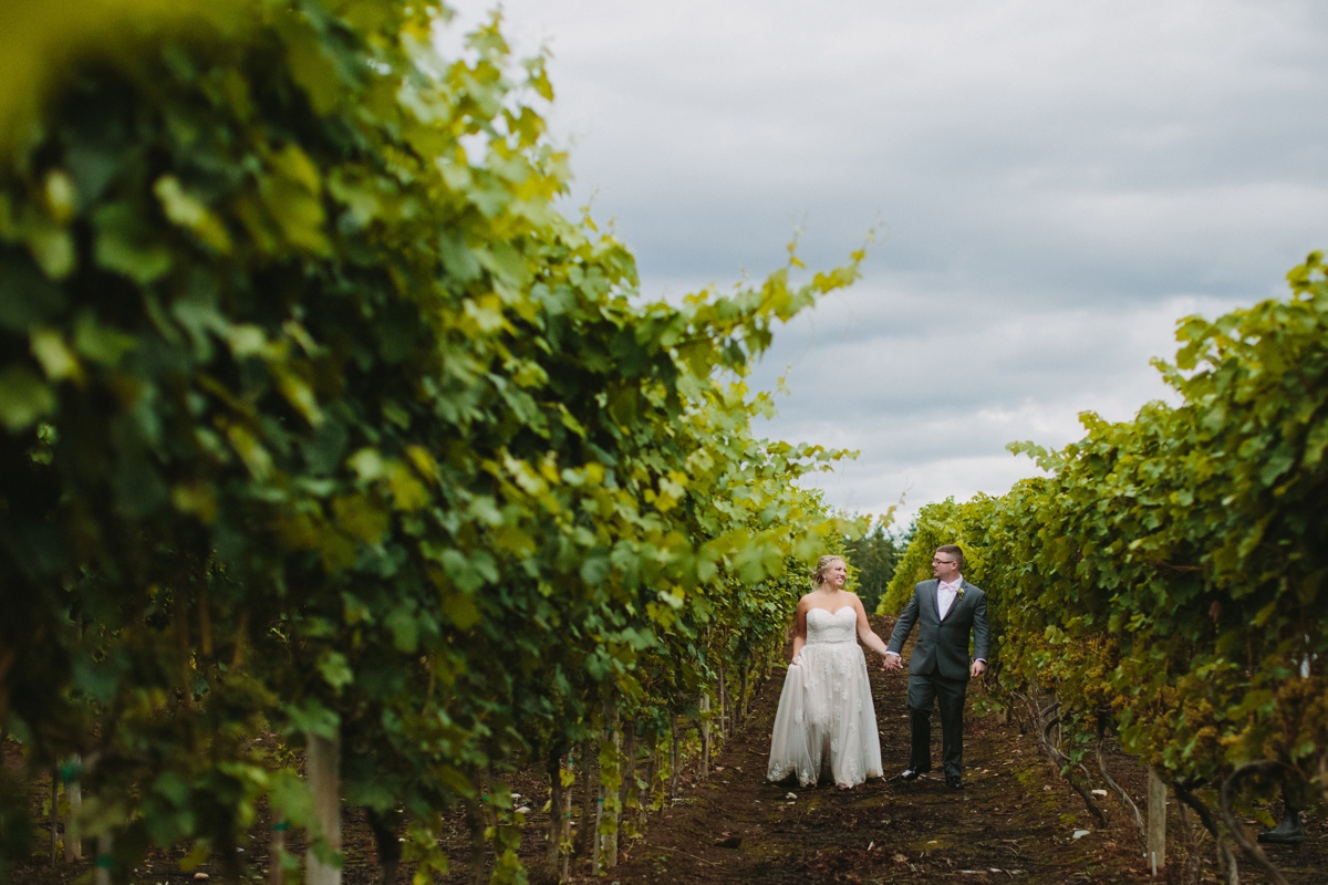 Wedding Portraits in the vineyard at Glass House Estate Winery in Langley