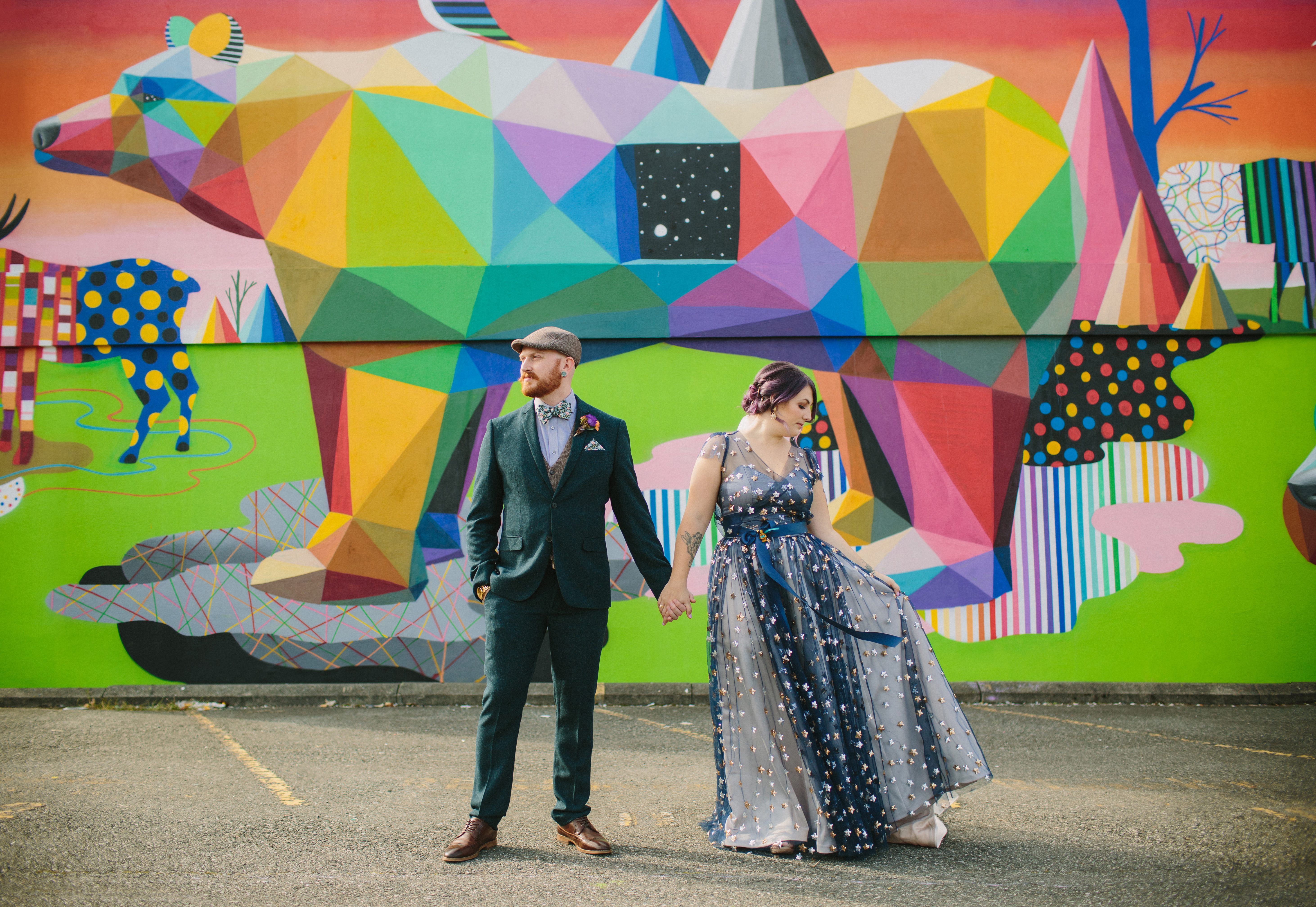 Vancouver Mural Festival Wedding Portrait