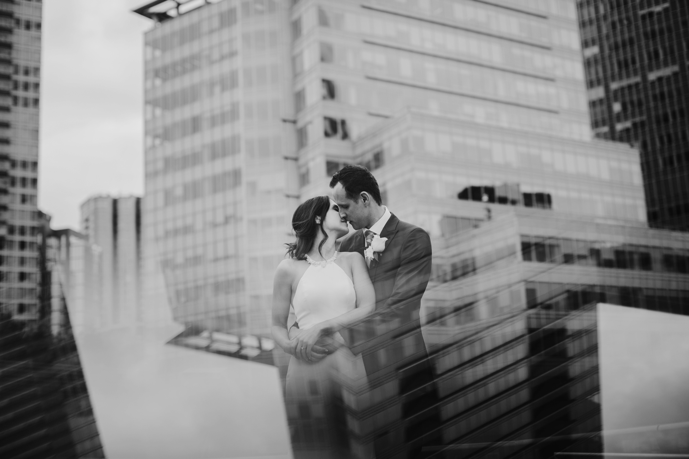 Creative Wedding Portrait in Downtown Vancouver