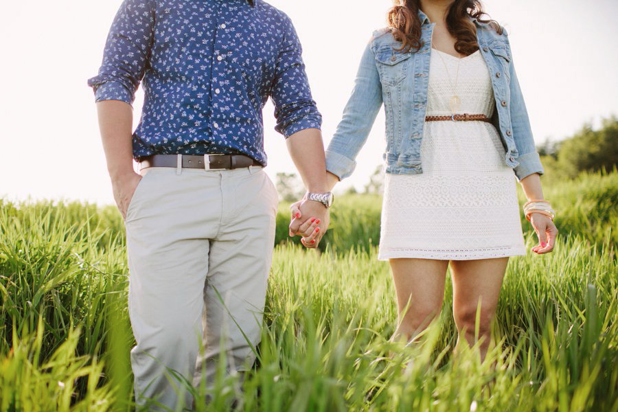 Iona Beach Tall Grass Field Engagement Portrait