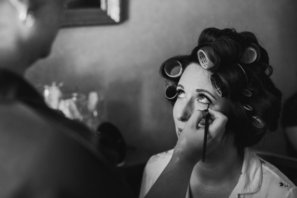 Vancouver bride getting makeup done